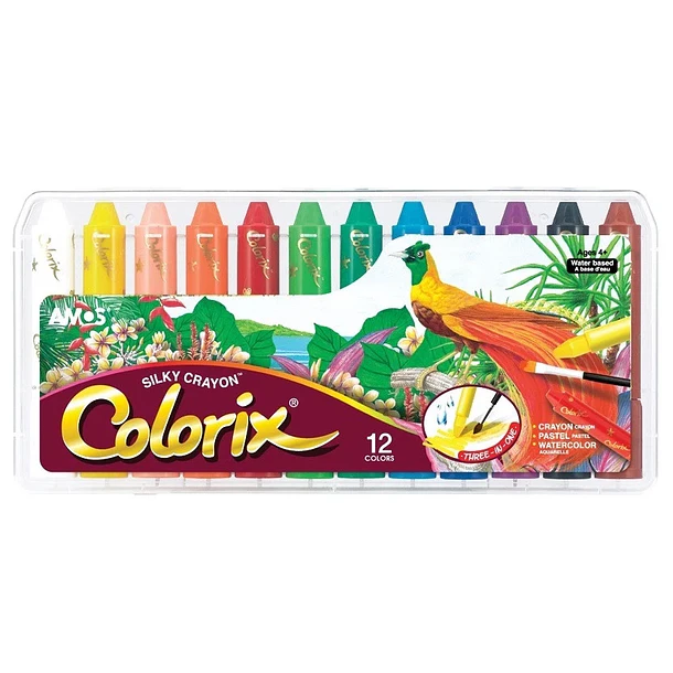 Crayones Cera Colorix Acuarelable 12 Colores Extra Suave 