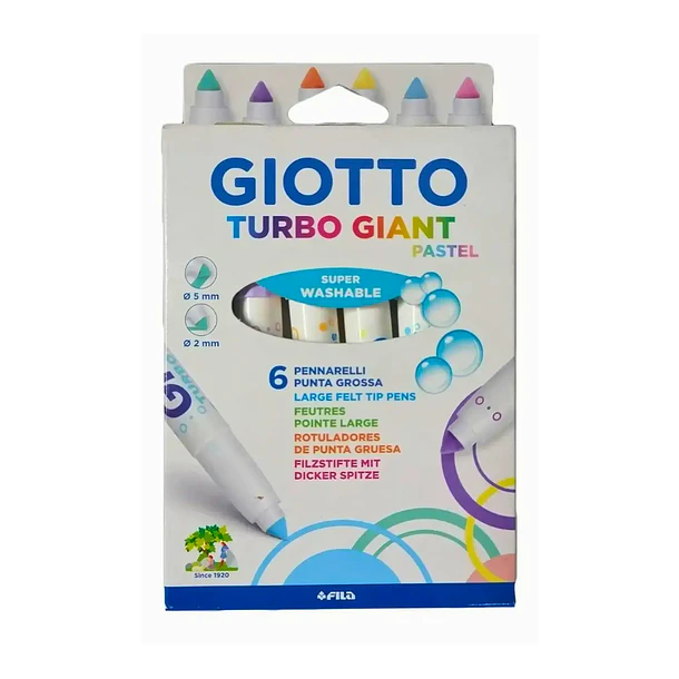 Marcadores Giotto Turbo Giant Set 6 Colores Pastel 1