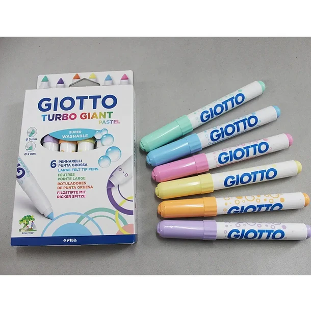 Marcadores Giotto Turbo Giant Set 6 Colores Pastel 2