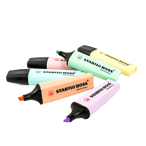 Destacador Stabilo Boss Set 6 Colores Pastel 2
