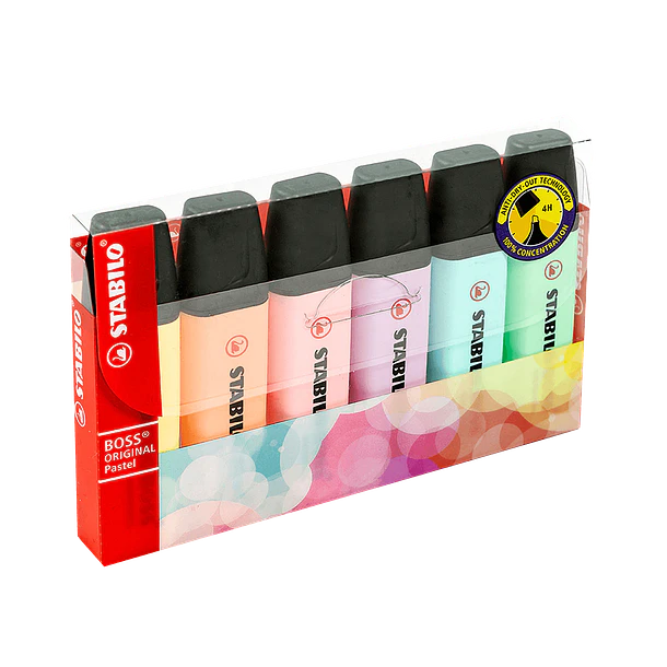 Destacador Stabilo Boss Set 6 Colores Pastel 1