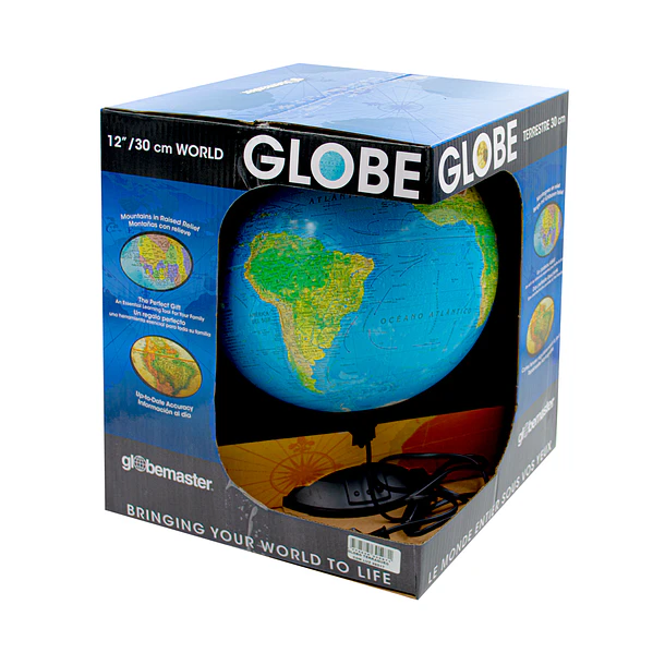 GLOBO TERRAQUEO 30CM AZUL CON LUZ 2