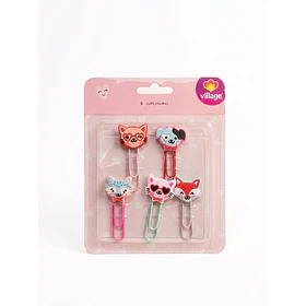 Clips Metalicos Village Figuras Animales Set 5 unid