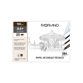 Papel para Dibujo Fabriano Scuola A4 160gms. Sobre 10Hjs.