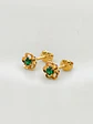 Aros Flor de Mayo de Esmeralda Oro 18k - Miniatura 5