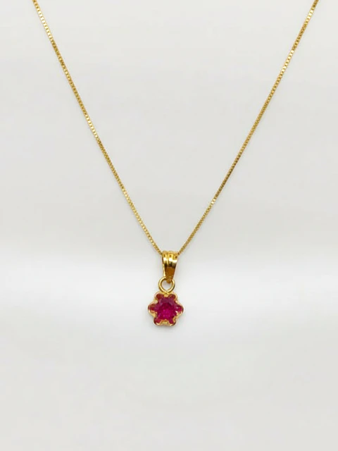 Cadena Veneciana Rubí Real Mediano Oro 18k