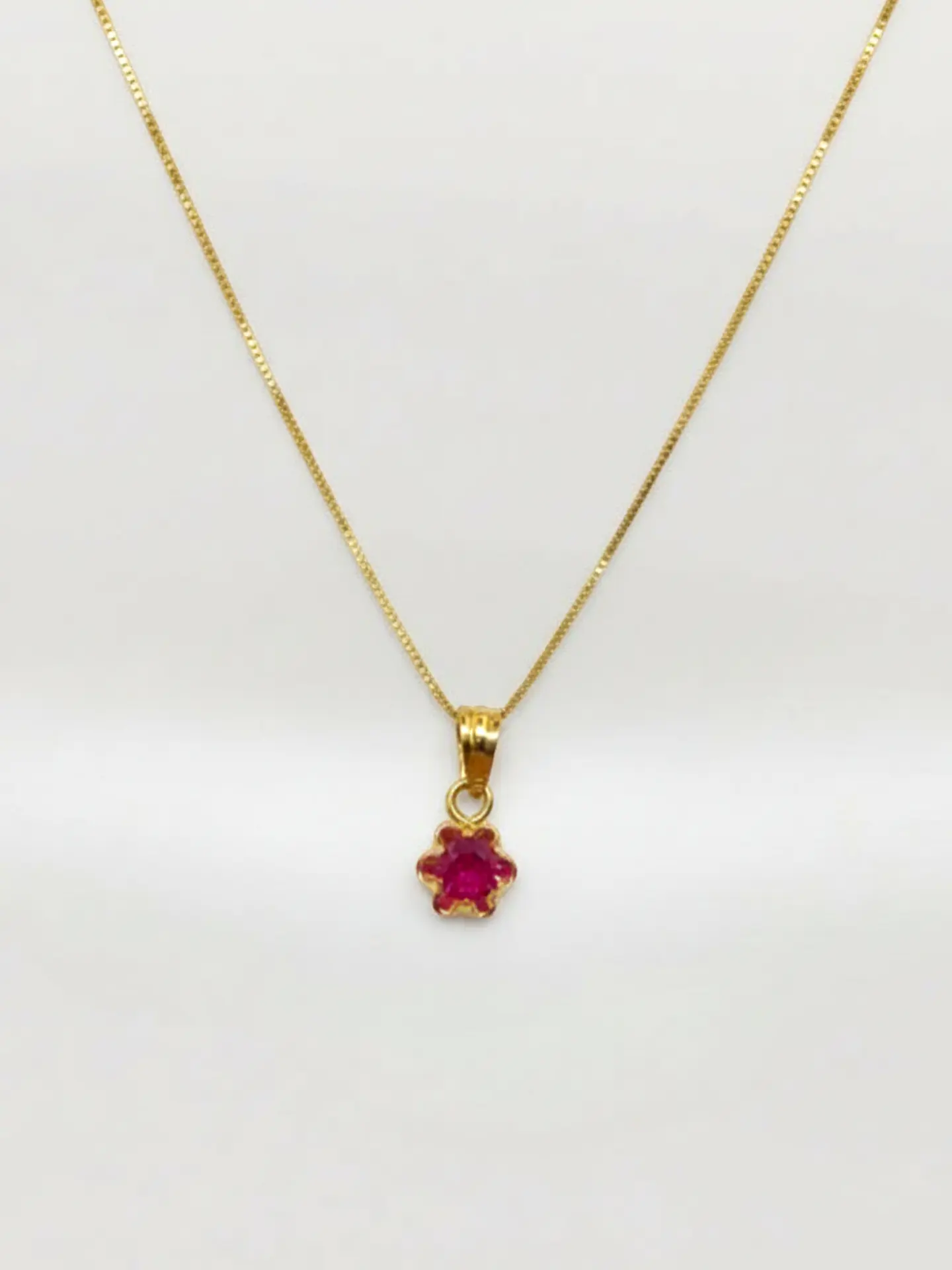 Cadena Veneciana Rubí Real Mediano Oro 18k 2