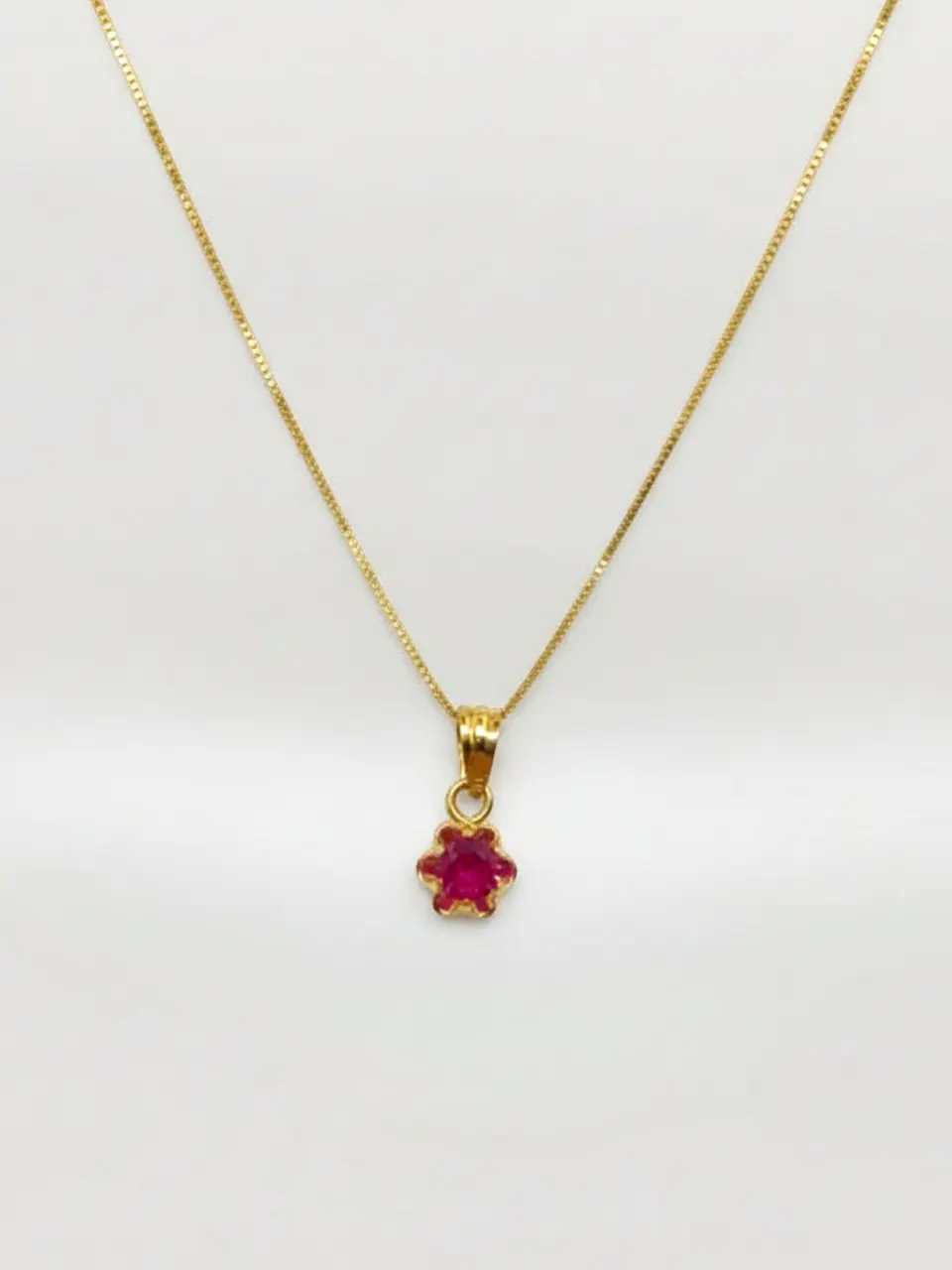 Cadena Veneciana Rubí Real Mediano Oro 18k 2