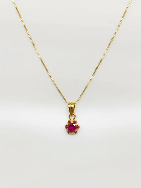 Cadena Veneciana Rubí Real Mediano Oro 18k
