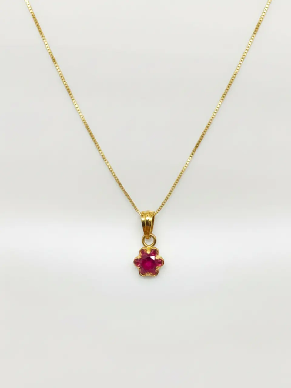 Cadena Veneciana Rubí Real Mediano Oro 18k 1