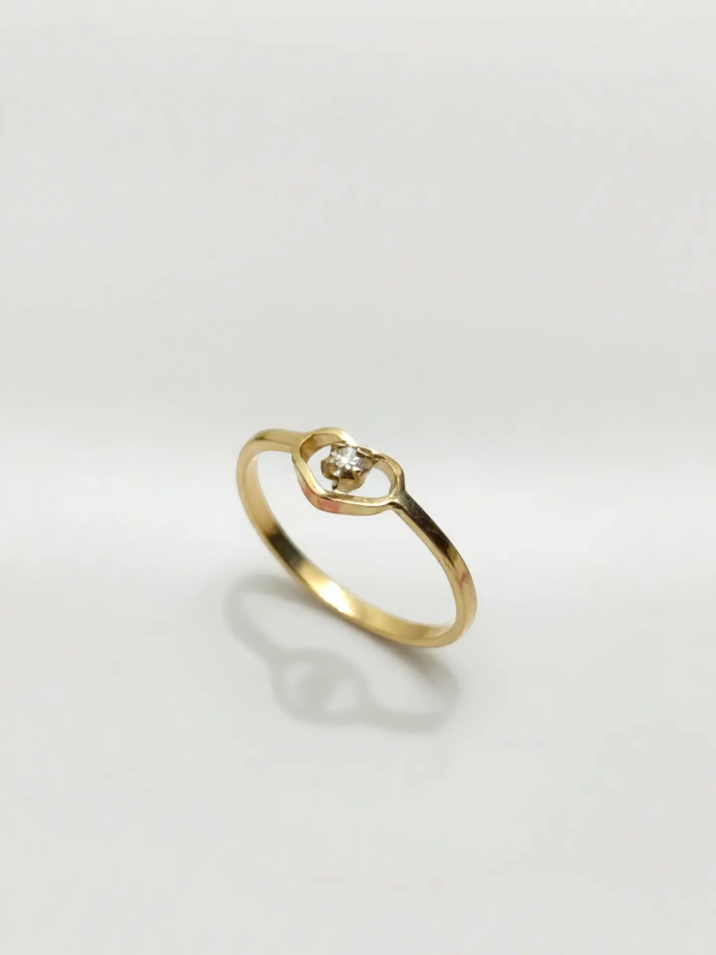 Anillo Corazón de Cristal Circón Oro 18k 2