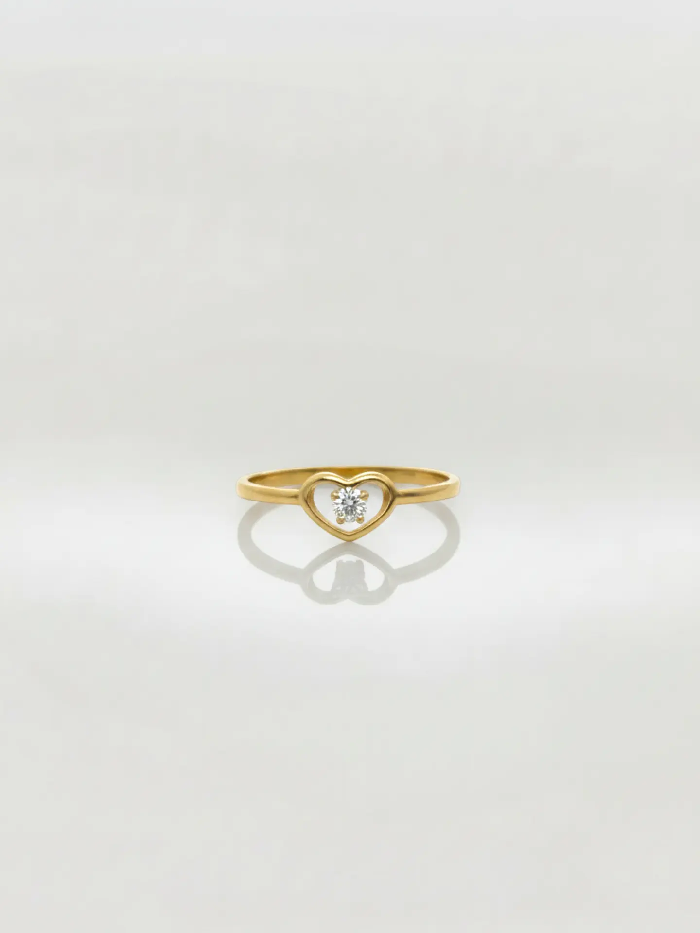 Anillo Corazón de Cristal Circón Oro 18k 3