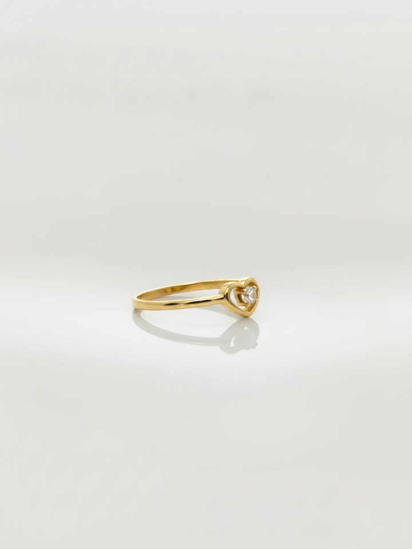 Anillo Corazón de Cristal Circón Oro 18k 4