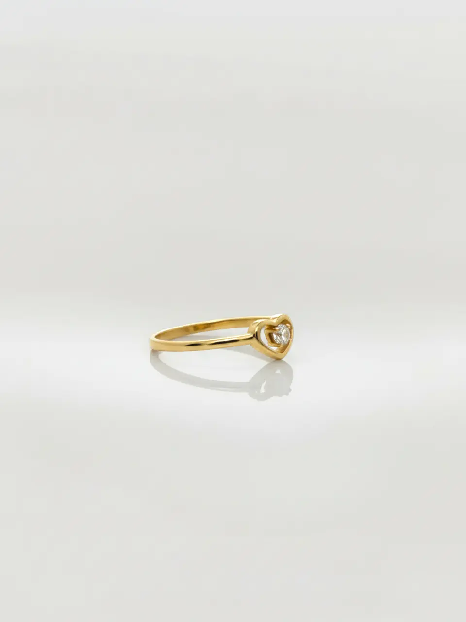 Anillo Corazón de Cristal Circón Oro 18k 4