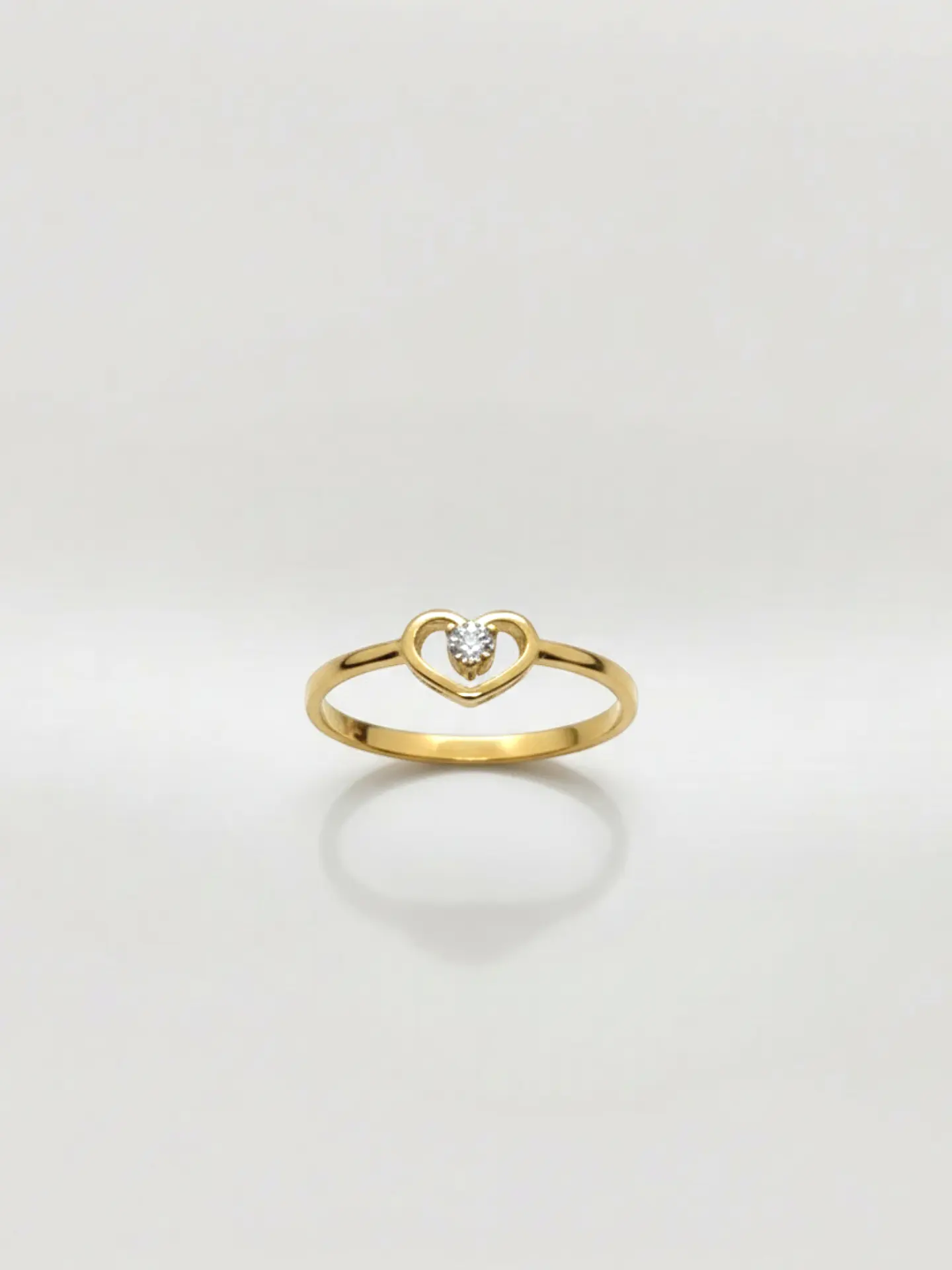 Anillo Corazón de Cristal Circón Oro 18k 1