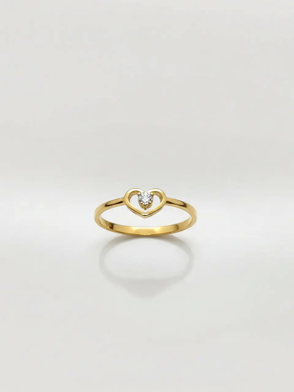 Anillo Corazón de Cristal Circón Oro 18k 1