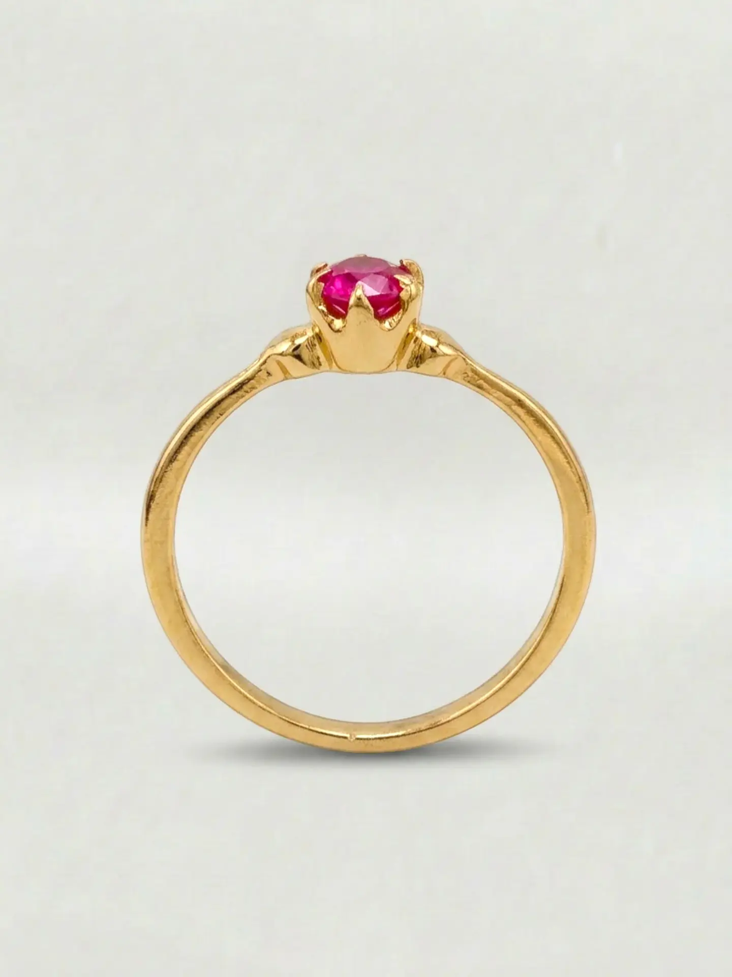 Anillo Solitario Pasión de Rubí Oro 18k 2