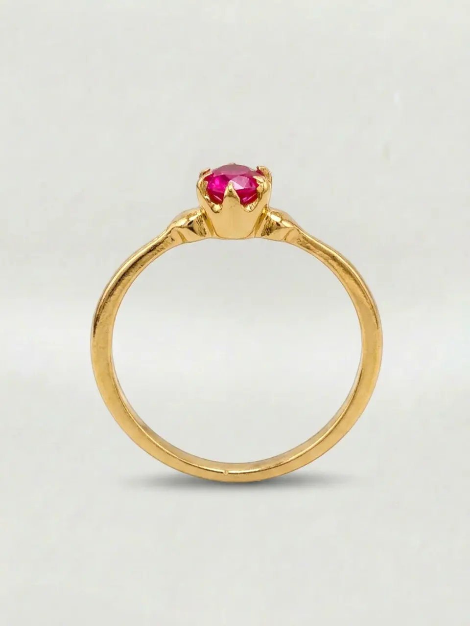 Anillo Solitario Pasión de Rubí Oro 18k 2