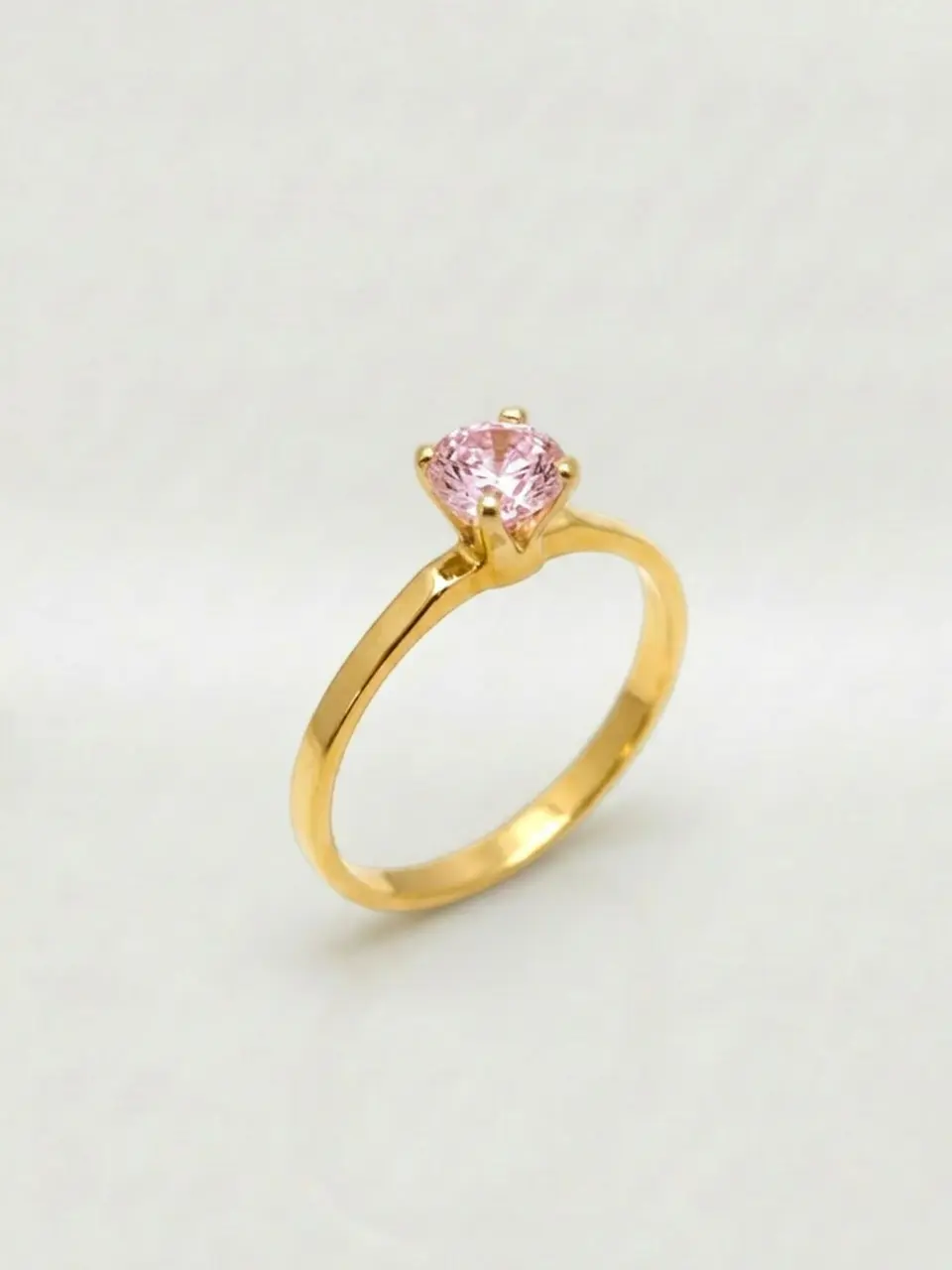 Anillo Solitario Mística Rosa de Francia Oro 18k 4