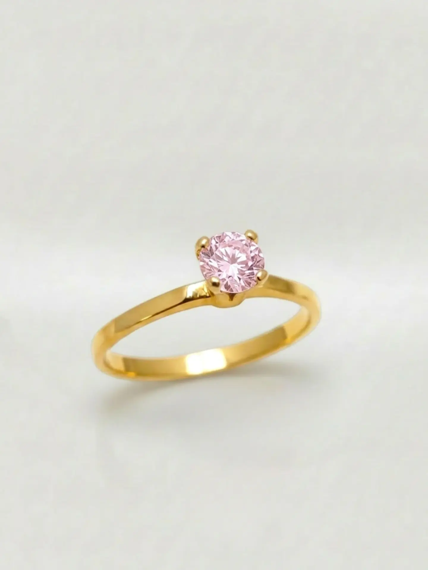 Anillo Solitario Mística Rosa de Francia Oro 18k 5