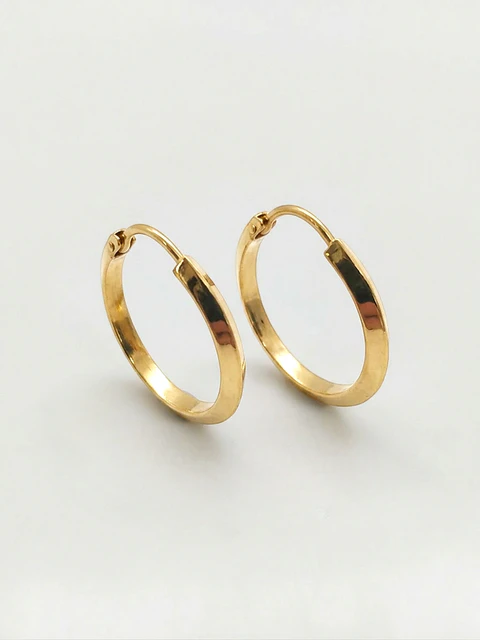 Aros Argollas Esculpidas Oro 18k