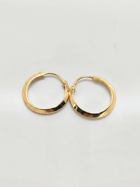 Aros Argollas Esculpidas Oro 18k