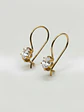 Aros Colgantes Gala Italiana Oval Circón Oro 18k - Miniatura 2