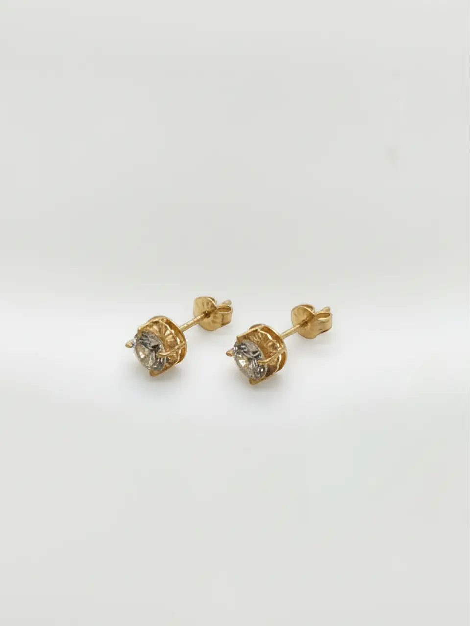 Aros Chatón Brillo de Circón Oro 18k 2