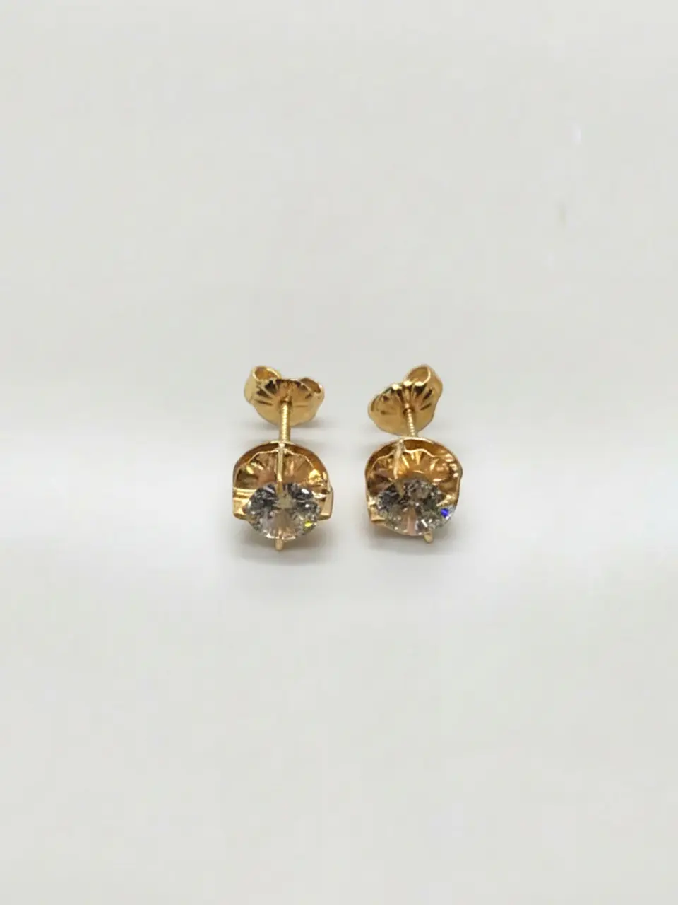 Aros Chatón Brillo de Circón Oro 18k 1