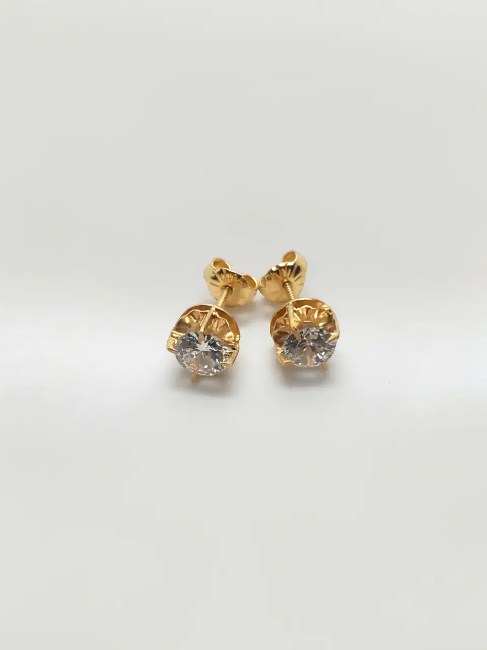 Aros Chatón Brillo de Circón Oro 18k 4