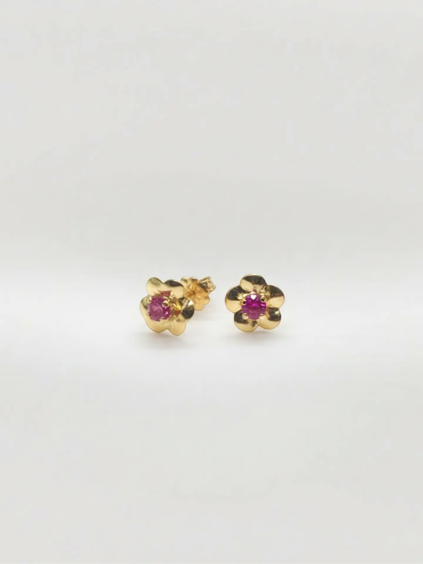 Aros Trébol de Pasión de Rubí Oro 18k 5