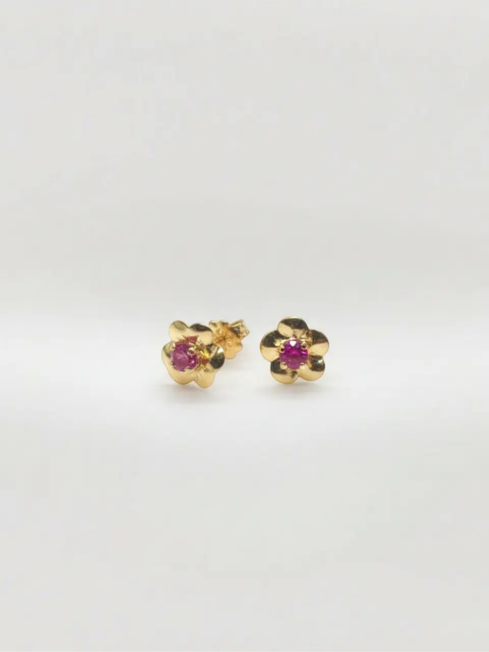 Aros Trébol de Pasión de Rubí Oro 18k 5