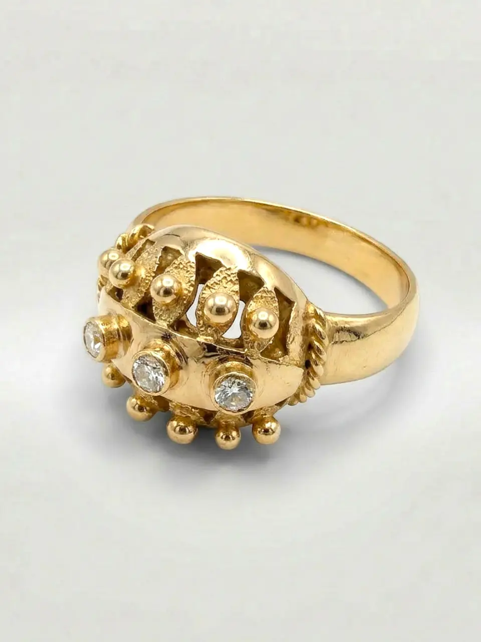 Anillo Chevalier Sello de Circón Oro 18k 3