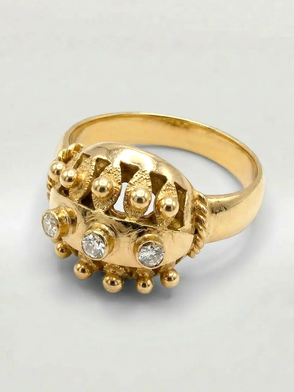 Anillo Chevalier Sello de Circón Oro 18k 4