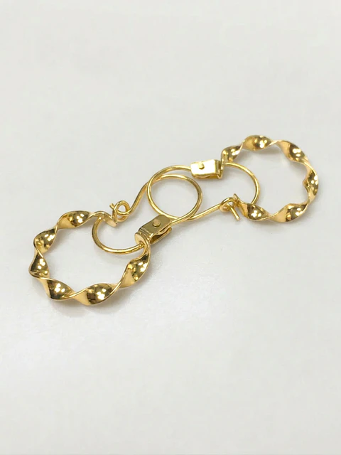 Aros Argollas Espiral Infinito Oro 18k