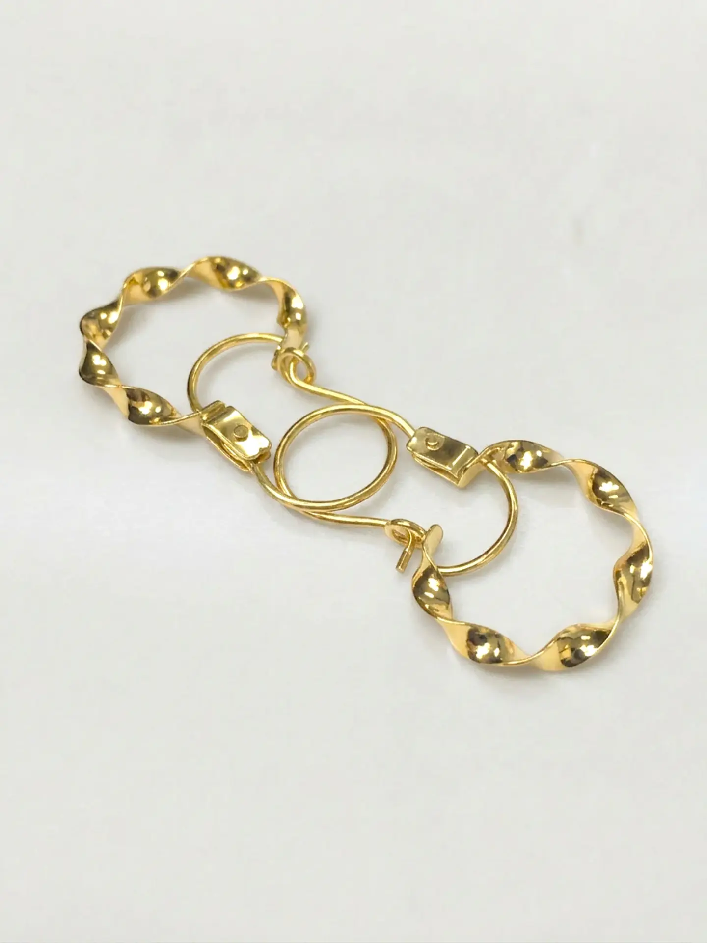 Aros Argollas Espiral Infinito Oro 18k 3