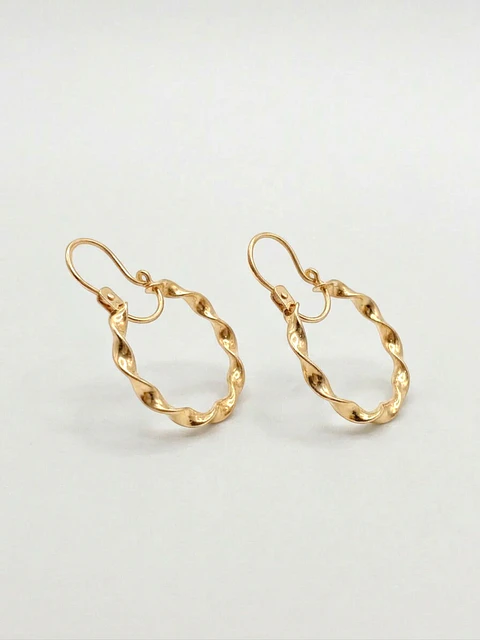 Aros Argollas Espiral de Gala Oro 18k