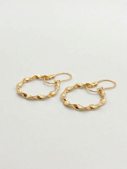 Aros Argollas Espiral de Gala Oro 18k