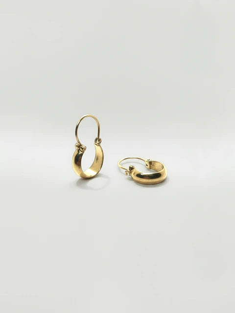 Aros Argollas Estilo Bote de Gala Oro 18k