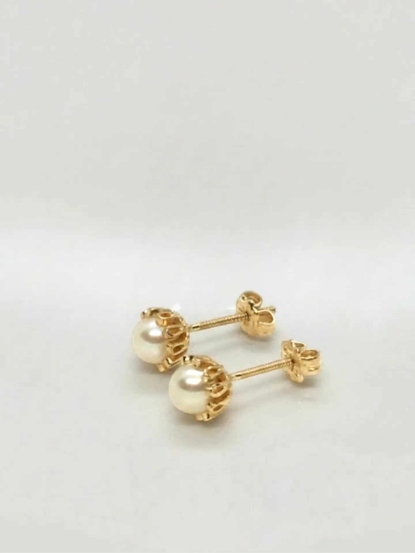 Aros Perla Cultivada Cuello de Gala Grande Oro 18k 2