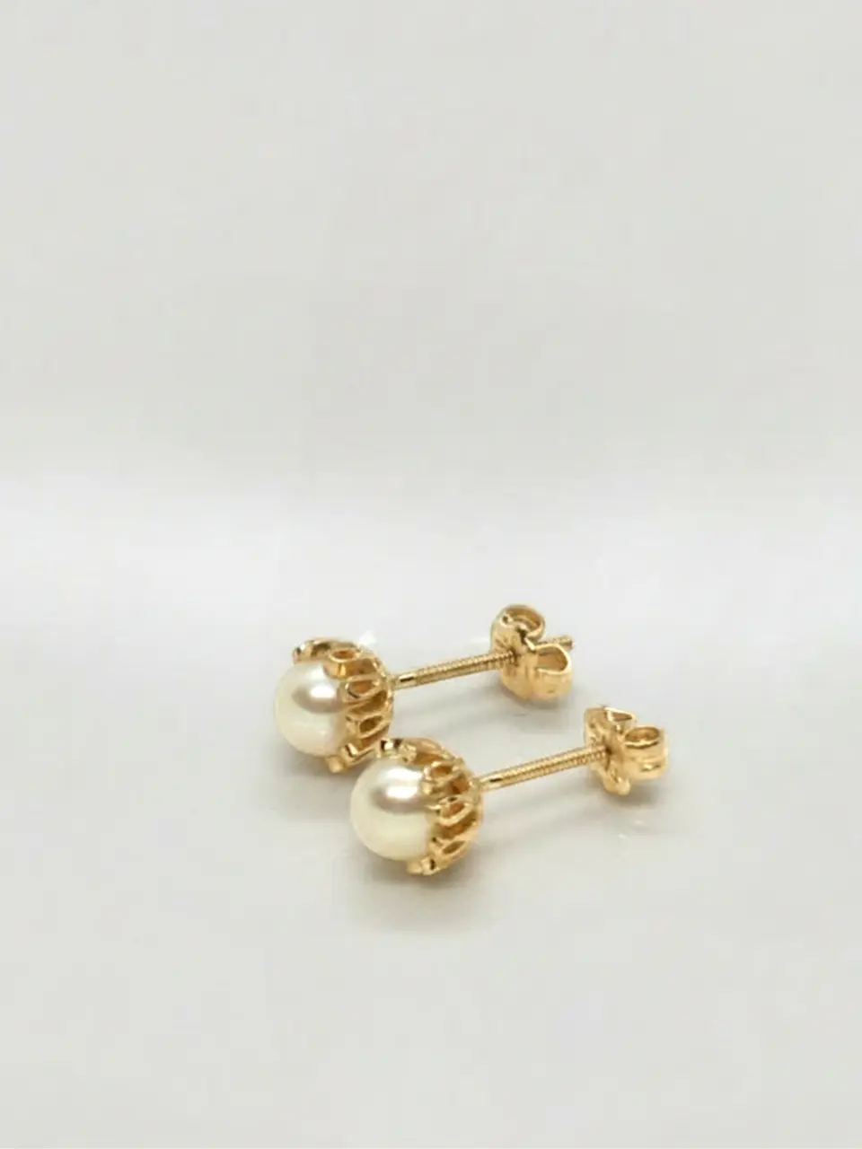 Aros Perla Cultivada Cuello de Gala Grande Oro 18k 2