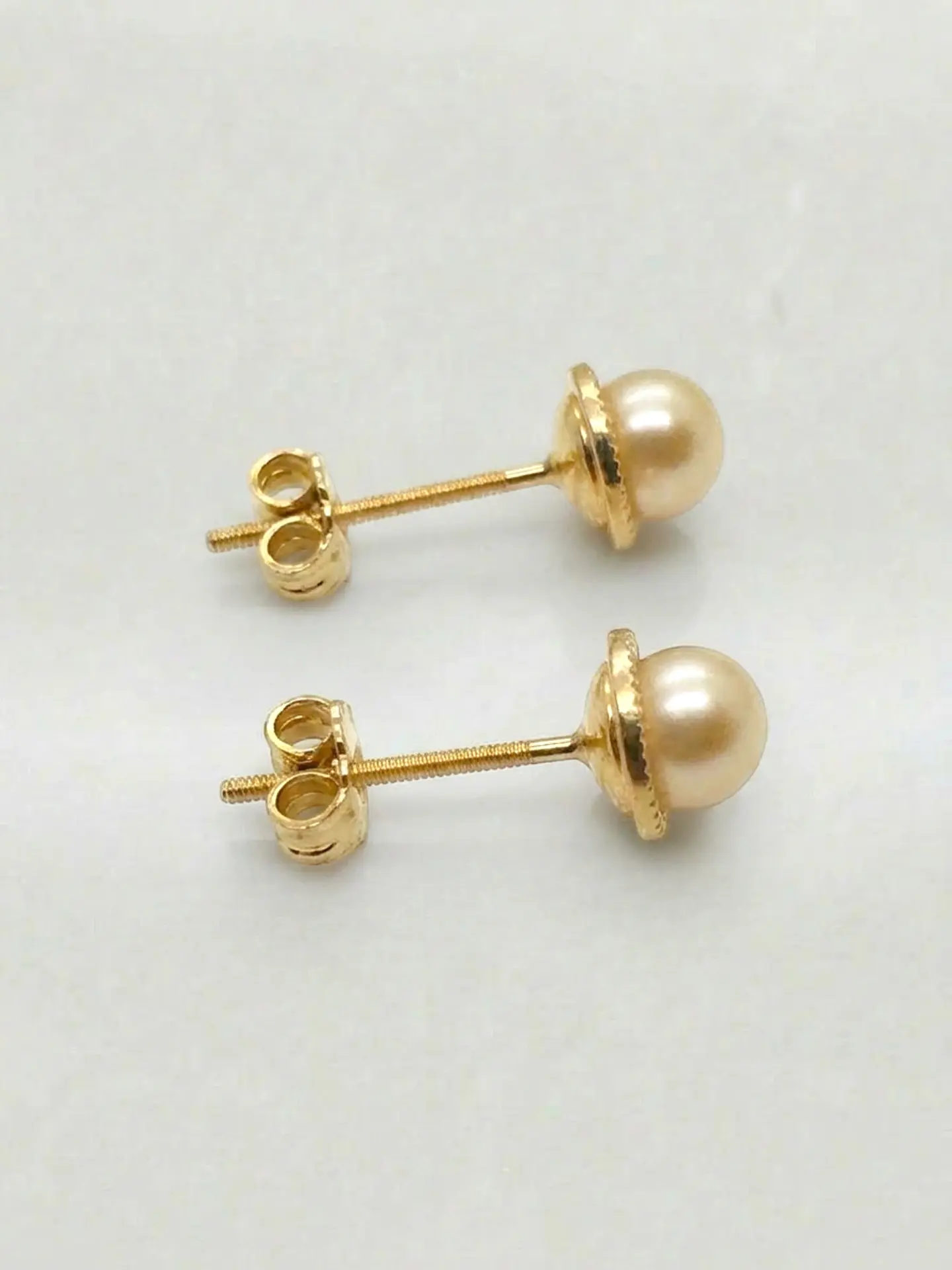 Aros Perla Cultivada Imperial Plato Grande Oro 18k 4