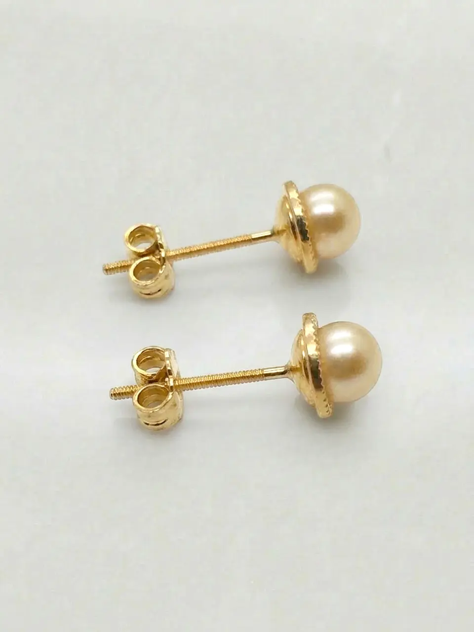 Aros Perla Cultivada Imperial Plato Grande Oro 18k 4