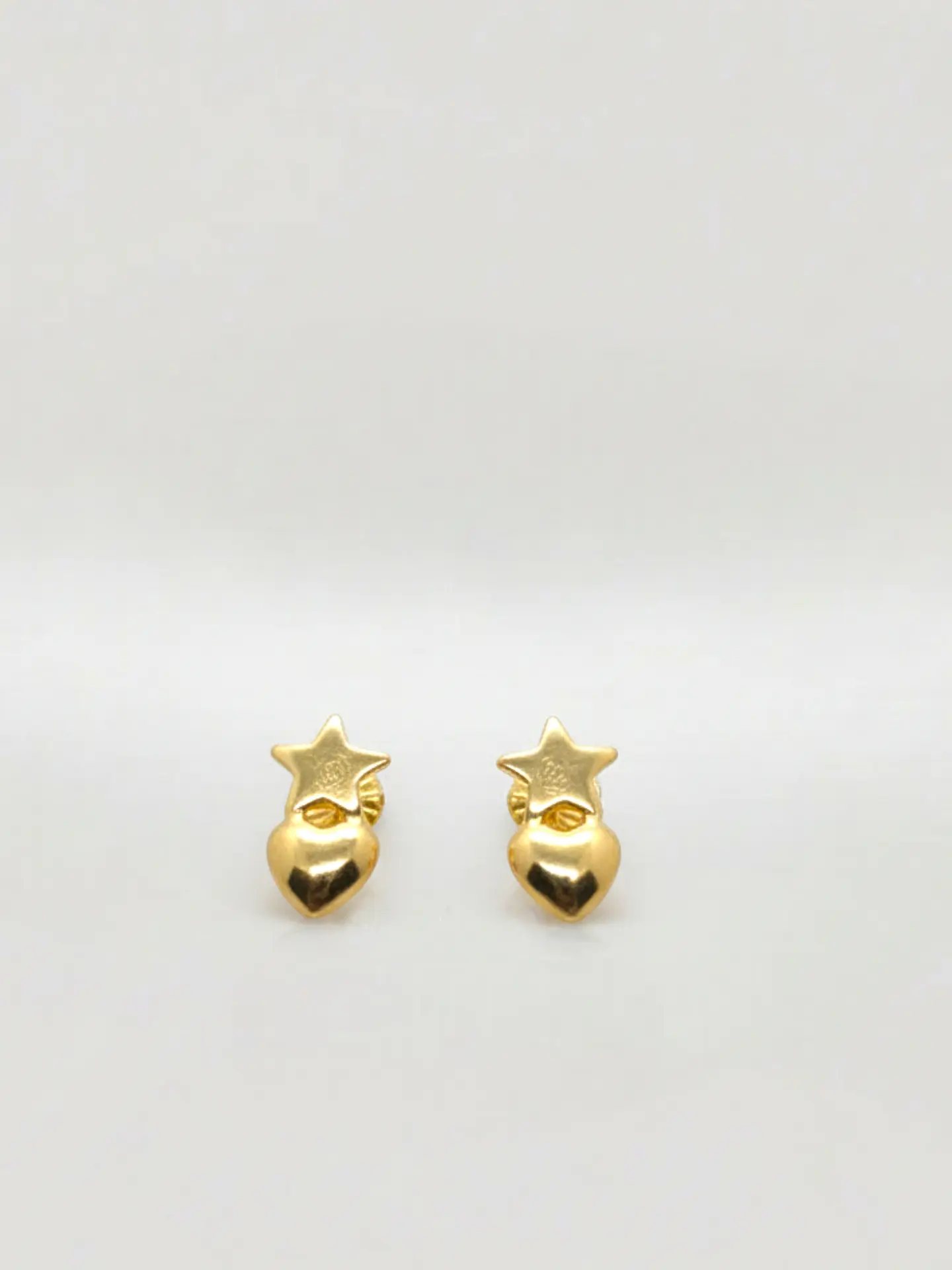 Aros Sueño de Estrella y Corazón Oro 18k 3