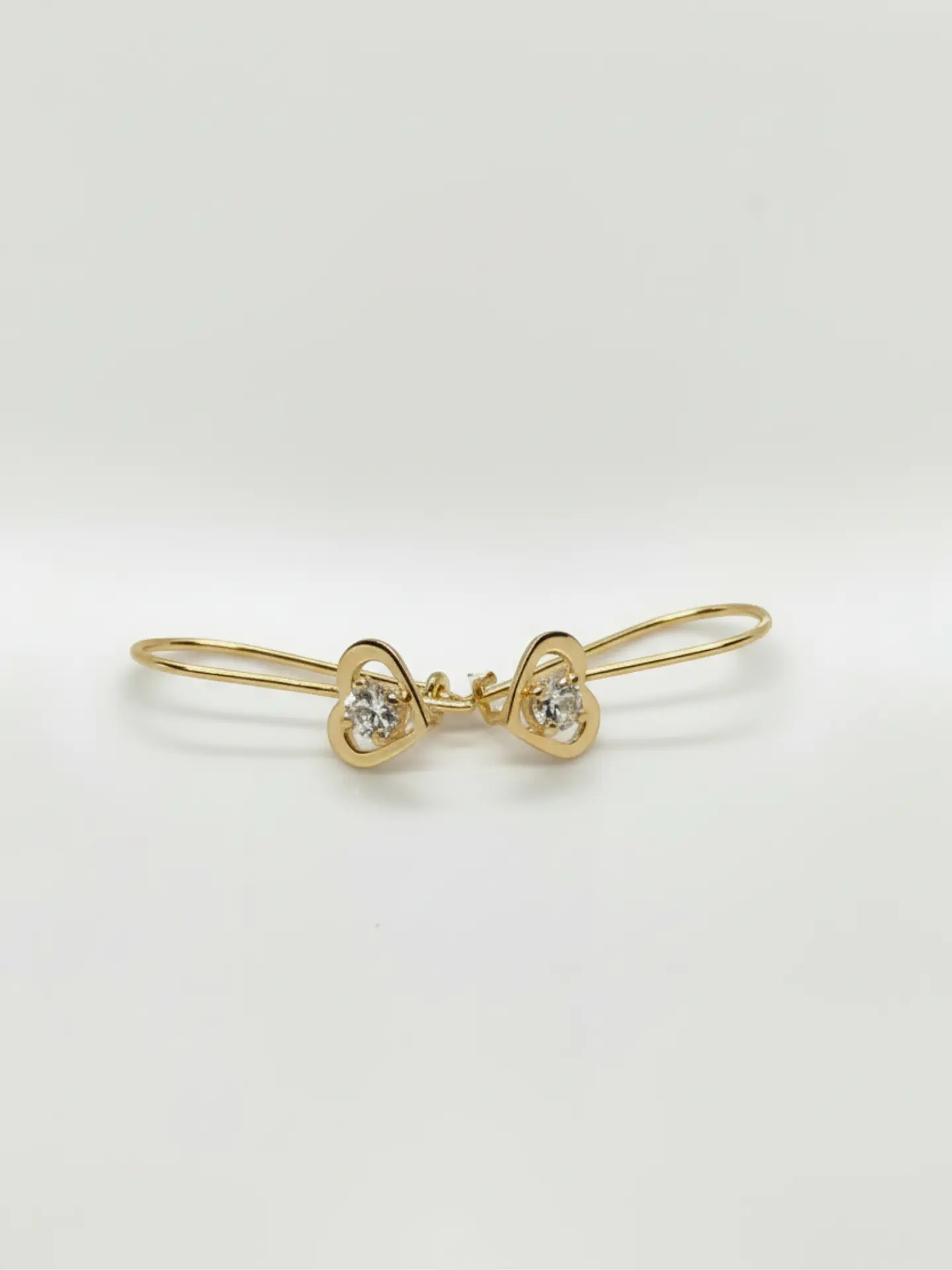 Aros Corazón de Brillo Permanente Circón Oro 18k 2