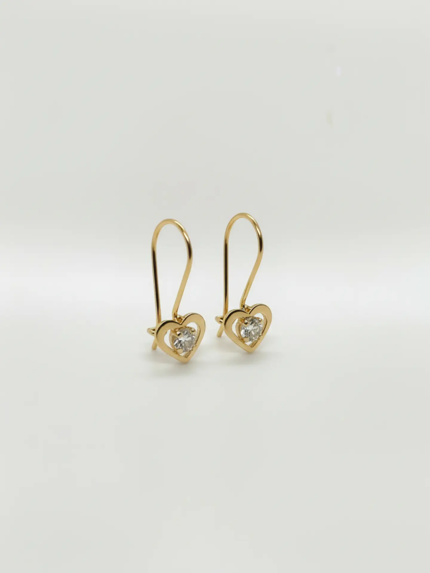 Aros Corazón de Brillo Permanente Circón Oro 18k 1
