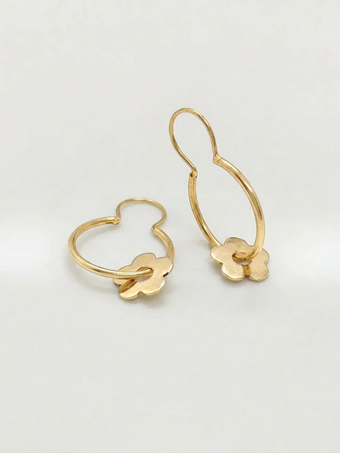 Aros Tubulares Flor de Mayo Oro 18k