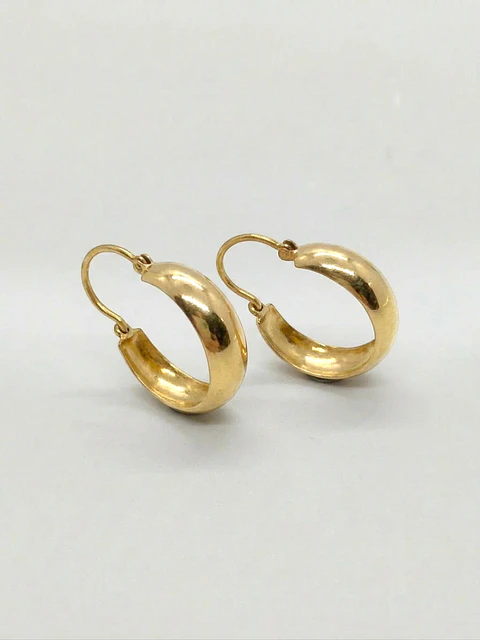 Aros Estilo Bote Clásico Oro 18k