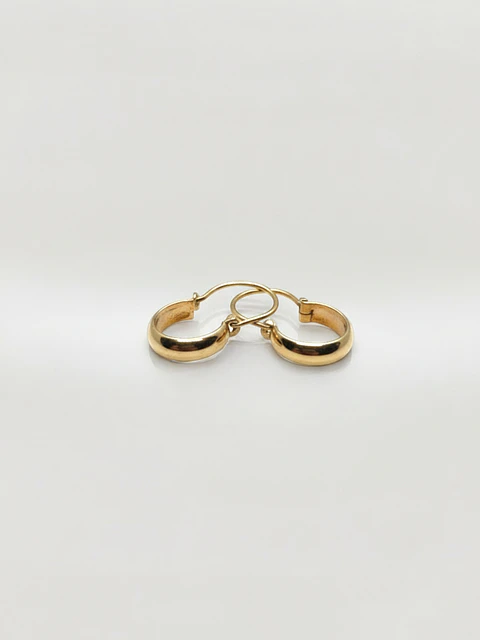 Aros Argollas Estilo Bote Tradicional Oro 18k