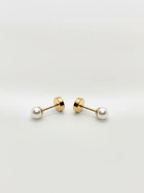 Aros Abridores Perla Delicada Chico Oro 14k